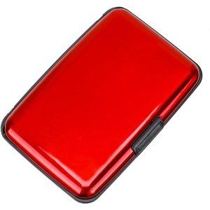 Men Women Red Wallet Credit Cards Holder Business Card Case Metal ID Case